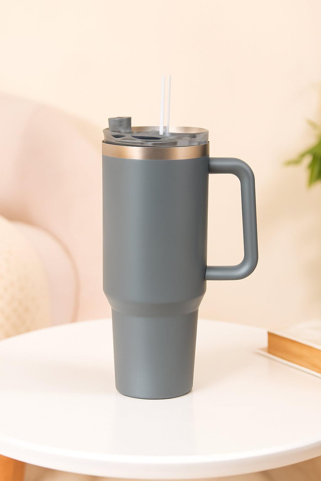 Insulated Travel Tumbler with Handle & Straw β Hot & Cold Beverage Cup