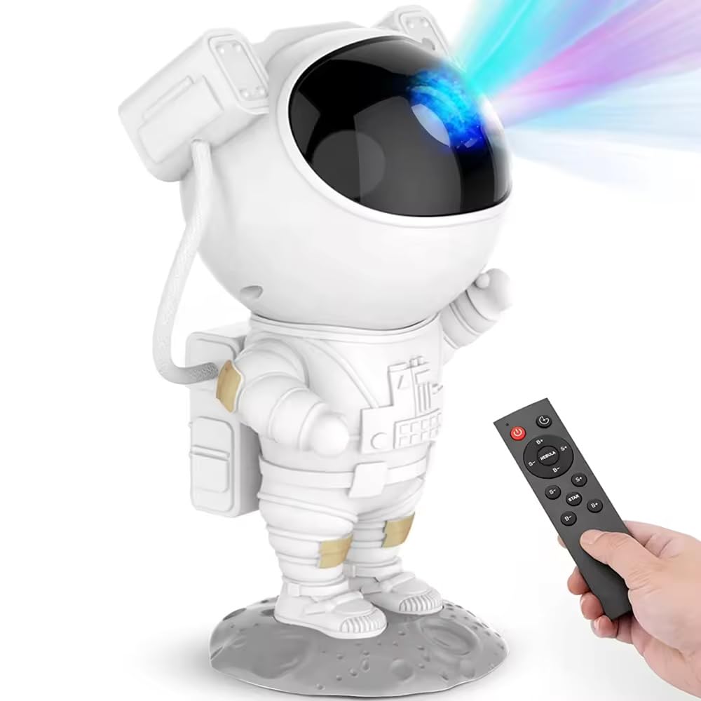 Molinon Astronaut Galaxy Projector Night Light — 360° Adjustable LED Star Sky Lamp with Remote & Timer