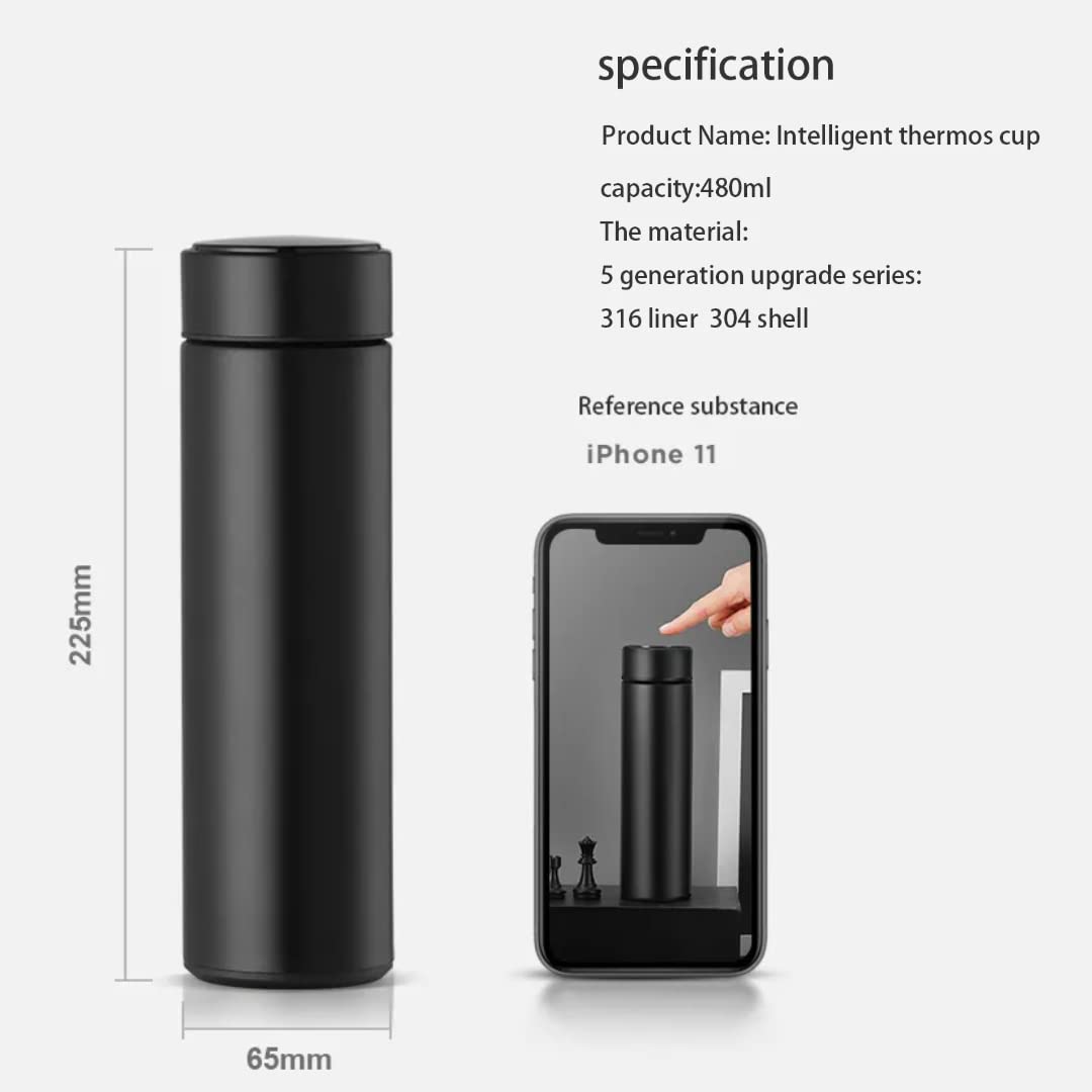 Smart Temperature Display Insulated Stainless Steel Thermos Bottle – 304 Vacuum Flask for Hot & Cold Drinks