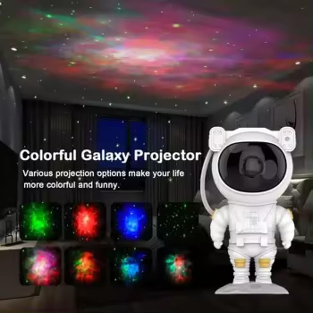 Molinon Astronaut Galaxy Projector Night Light — 360° Adjustable LED Star Sky Lamp with Remote & Timer