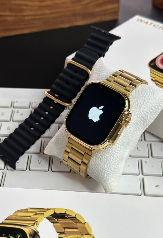 Apple Watch Ultra Golden Edition – 2.05" Retina Display, Bluetooth Calling, Dual Straps