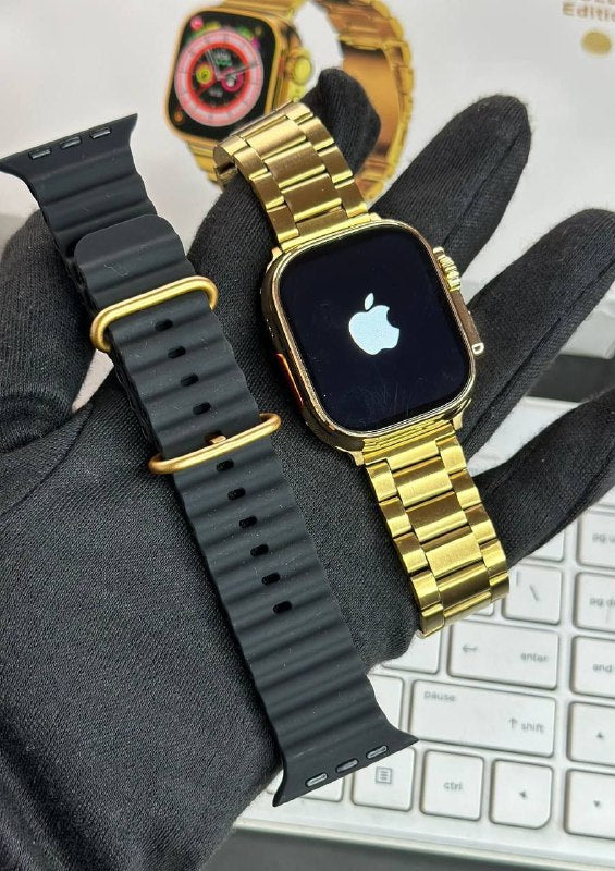 Apple Watch Ultra Golden Edition – 2.05" Retina Display, Bluetooth Calling, Dual Straps