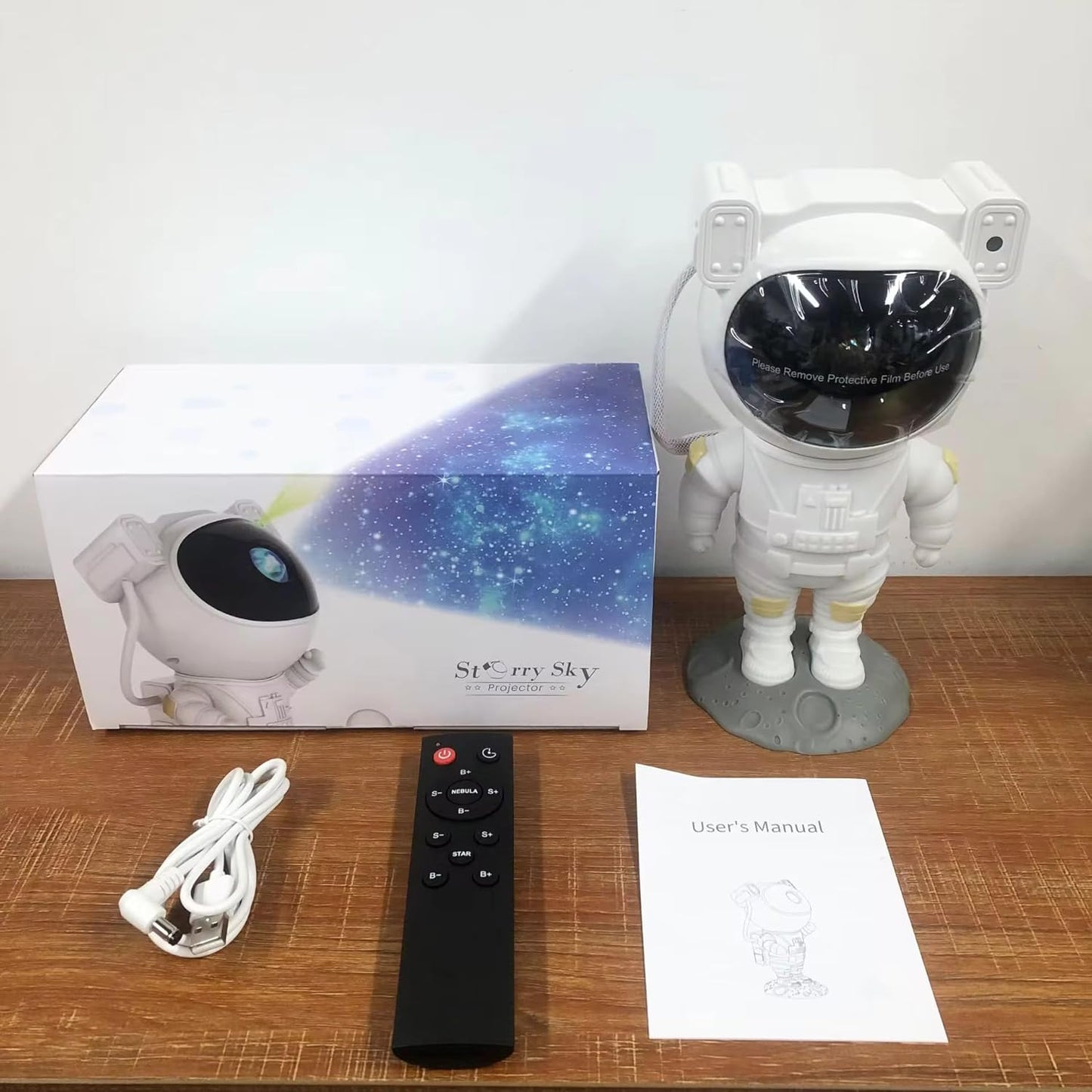 Molinon Astronaut Galaxy Projector Night Light — 360° Adjustable LED Star Sky Lamp with Remote & Timer