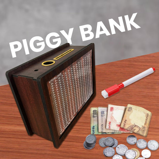Wooden Piggy Bank (Pack of 2) for Kids & Adults – Money Saving Box, Coin & Cash Storage