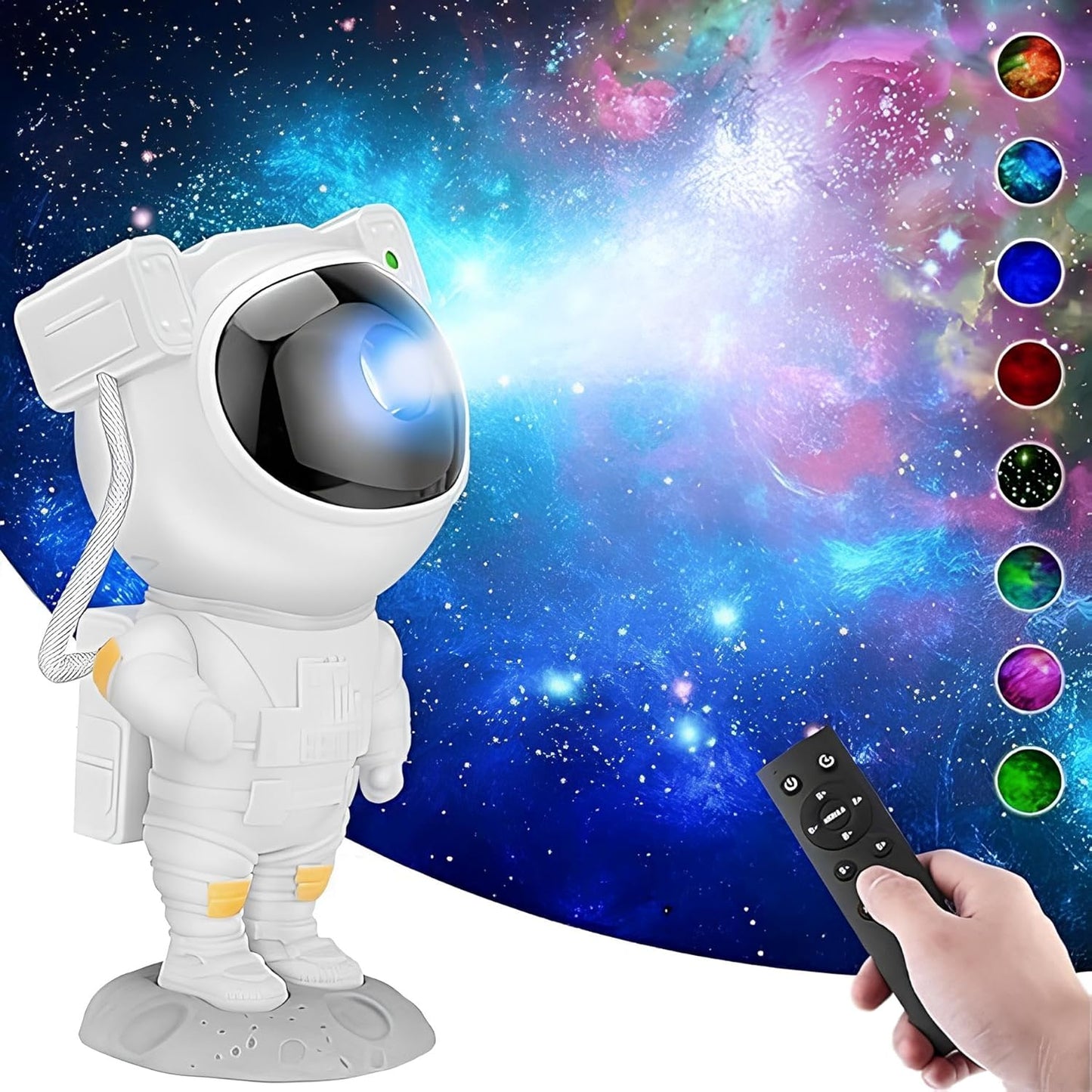 Molinon Astronaut Galaxy Projector Night Light — 360° Adjustable LED Star Sky Lamp with Remote & Timer