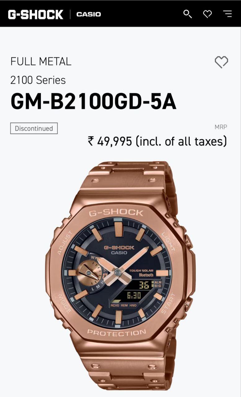 G-Shock GM-B2100 Full Metal Unisex Watch | Impact & Water Resistant | Stainless Steel Strap & AutoLight | Premium Digital Display