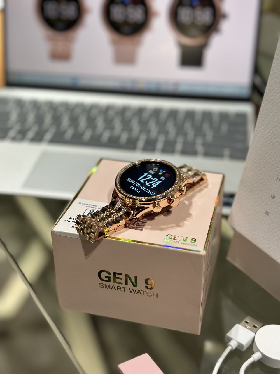 Fossil Gen 9 Smartwatch with Dual Belts, Diamond-Studded Metal, 1.3" HD Display, Bluetooth & Fitness Tracking
