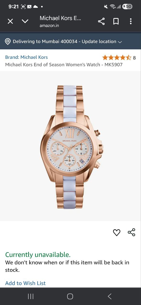 Michael Kors Bradshaw Chronograph Women’s Watch – White Ceramic & Rose Gold (MK5907)