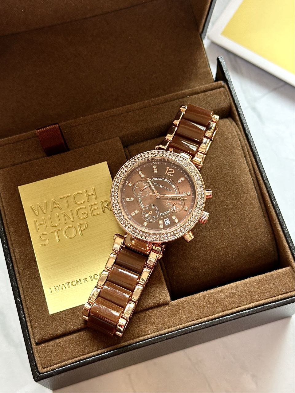 Michael Kors Luxury Brown &amp; Gold Stylish Girls Watch