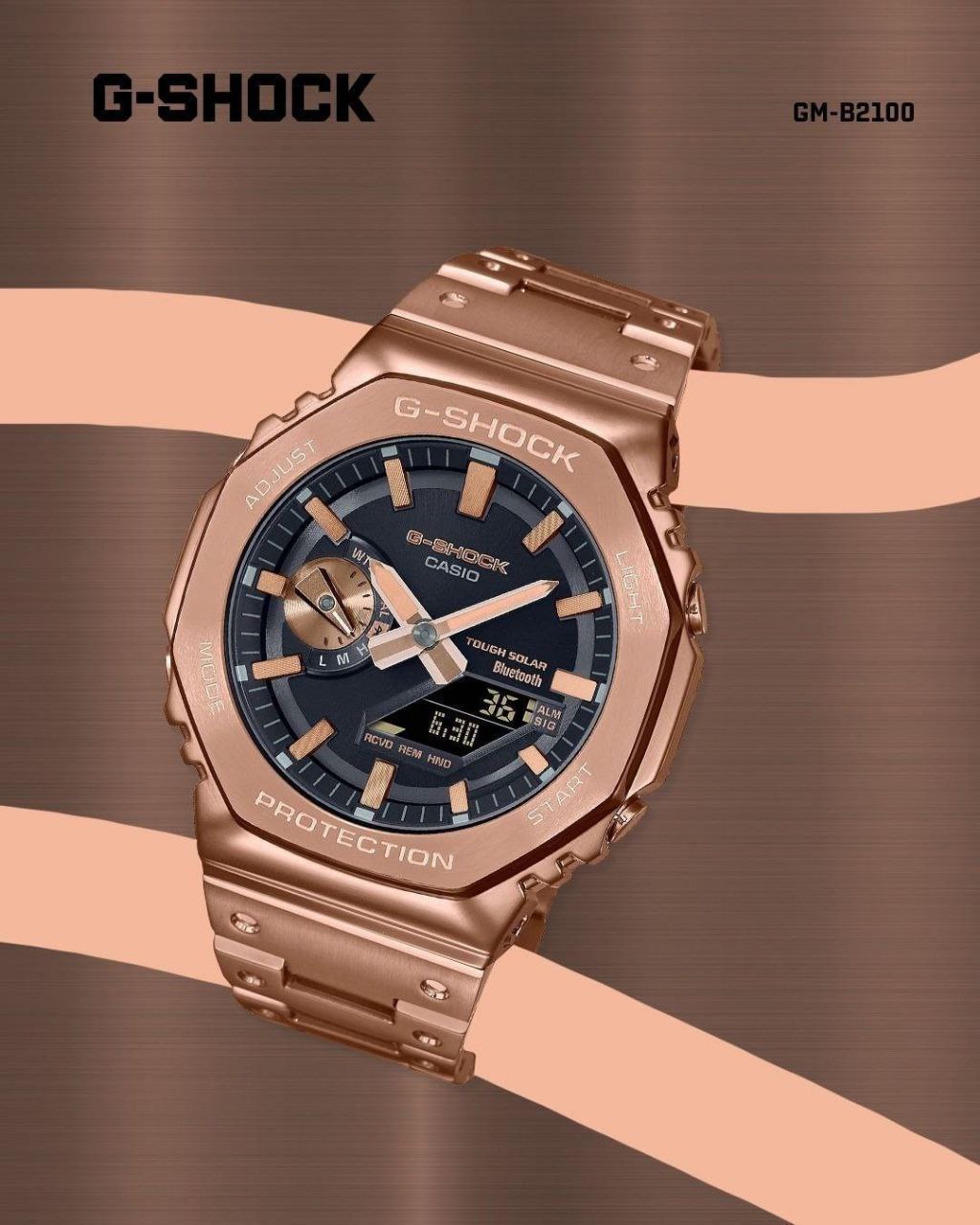 G-Shock GM-B2100 Full Metal Unisex Watch | Impact & Water Resistant | Stainless Steel Strap & AutoLight | Premium Digital Display