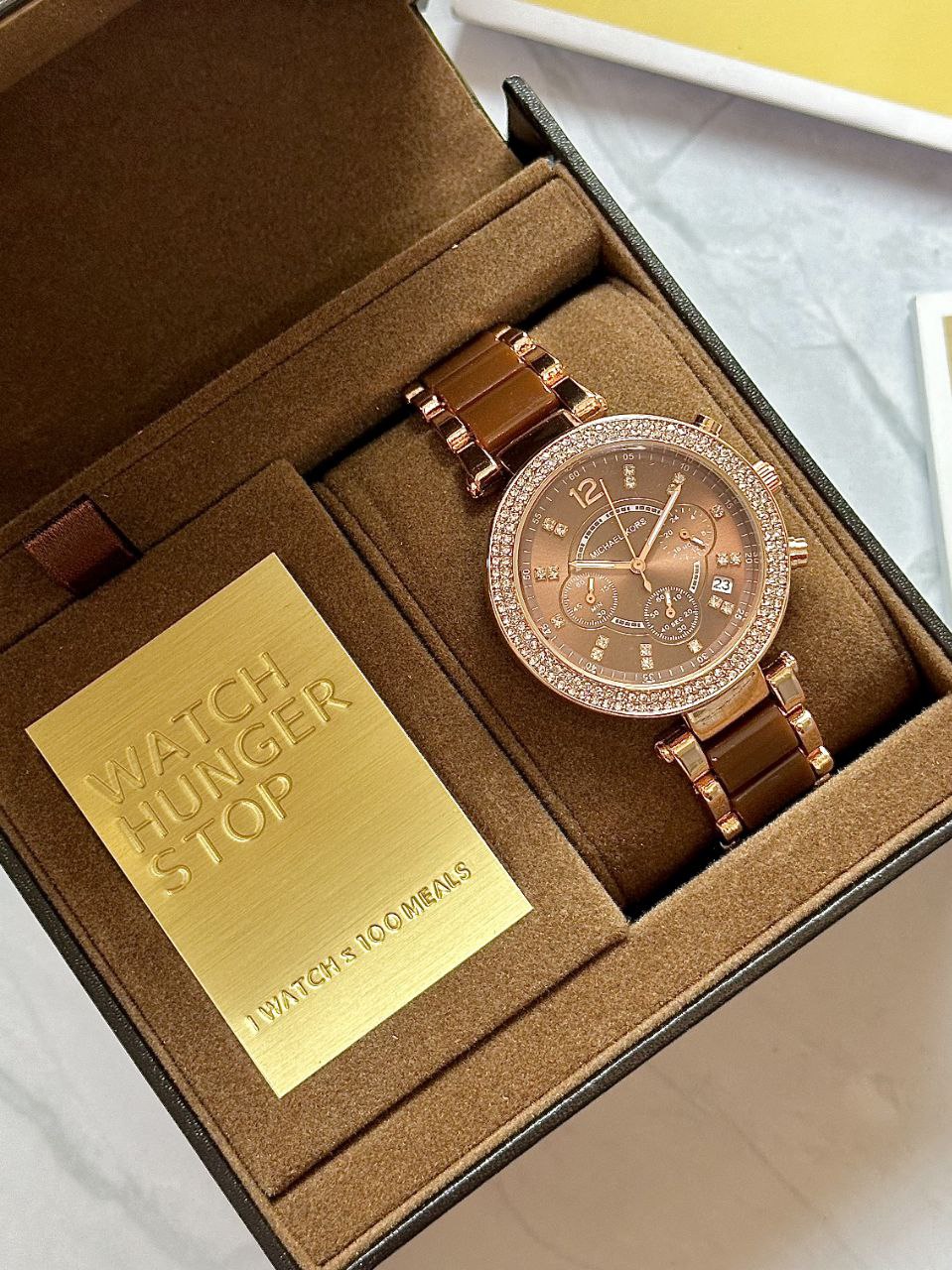 Michael Kors Luxury Brown &amp; Gold Stylish Girls Watch