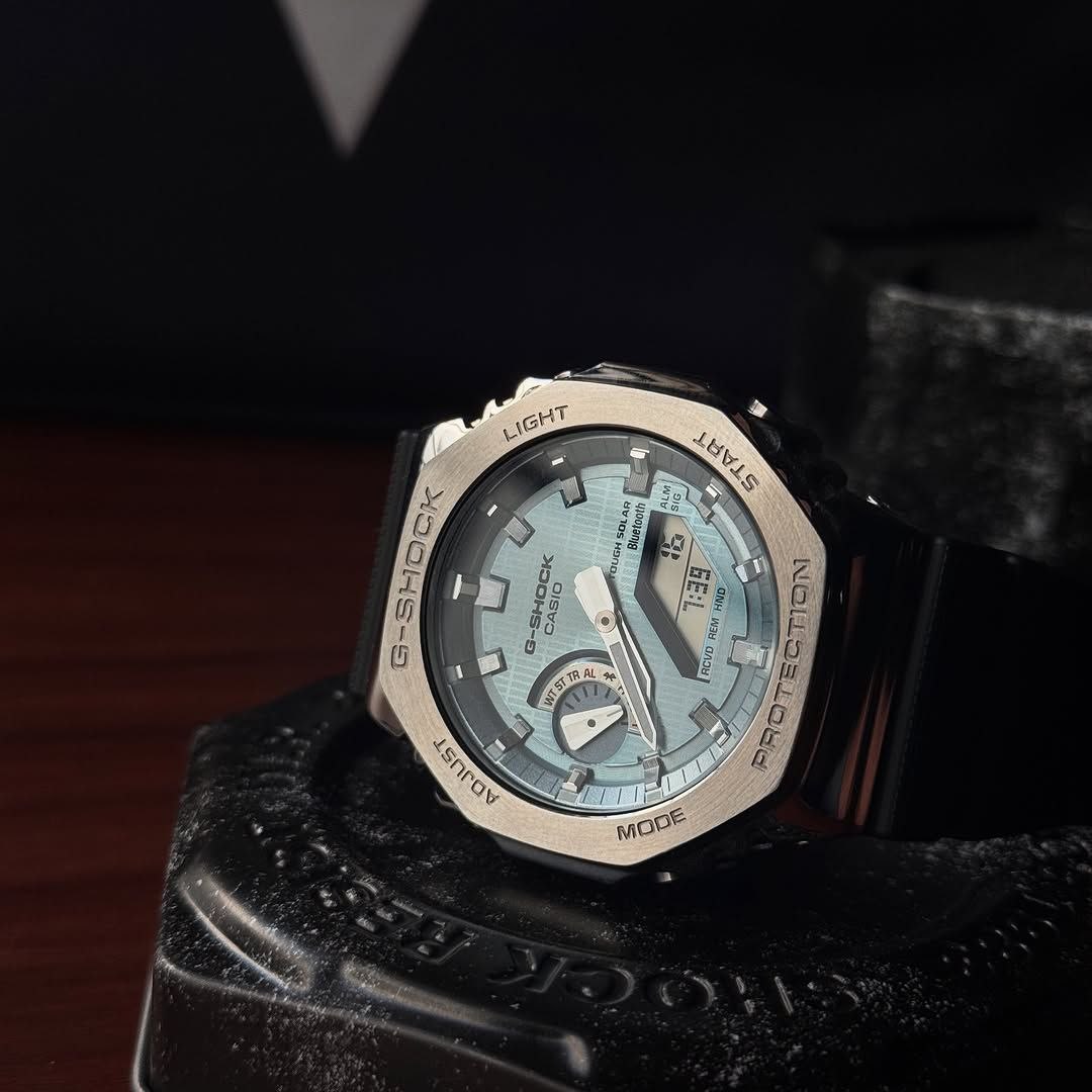 G-Shock GBM2100A Silver Metal Body with Blue Dial