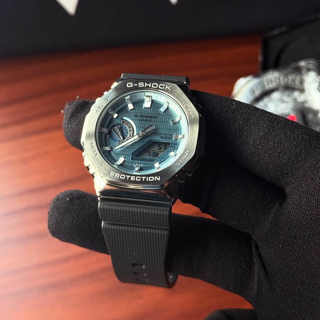 G-Shock GBM2100A Silver Metal Body with Blue Dial