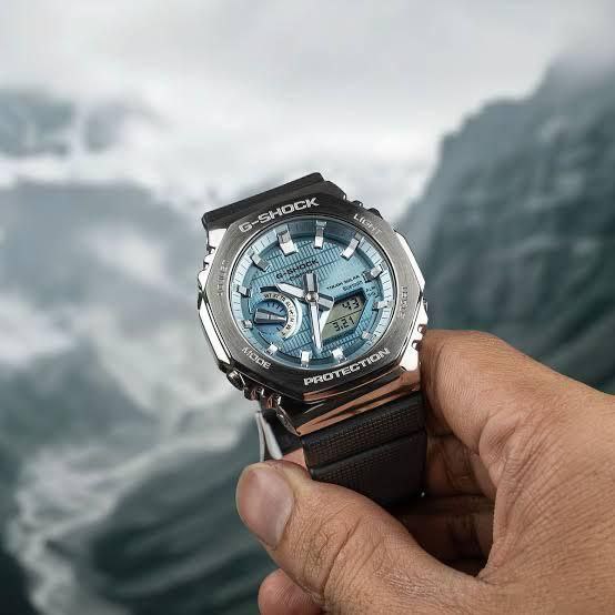 G-Shock GBM2100A Silver Metal Body with Blue Dial