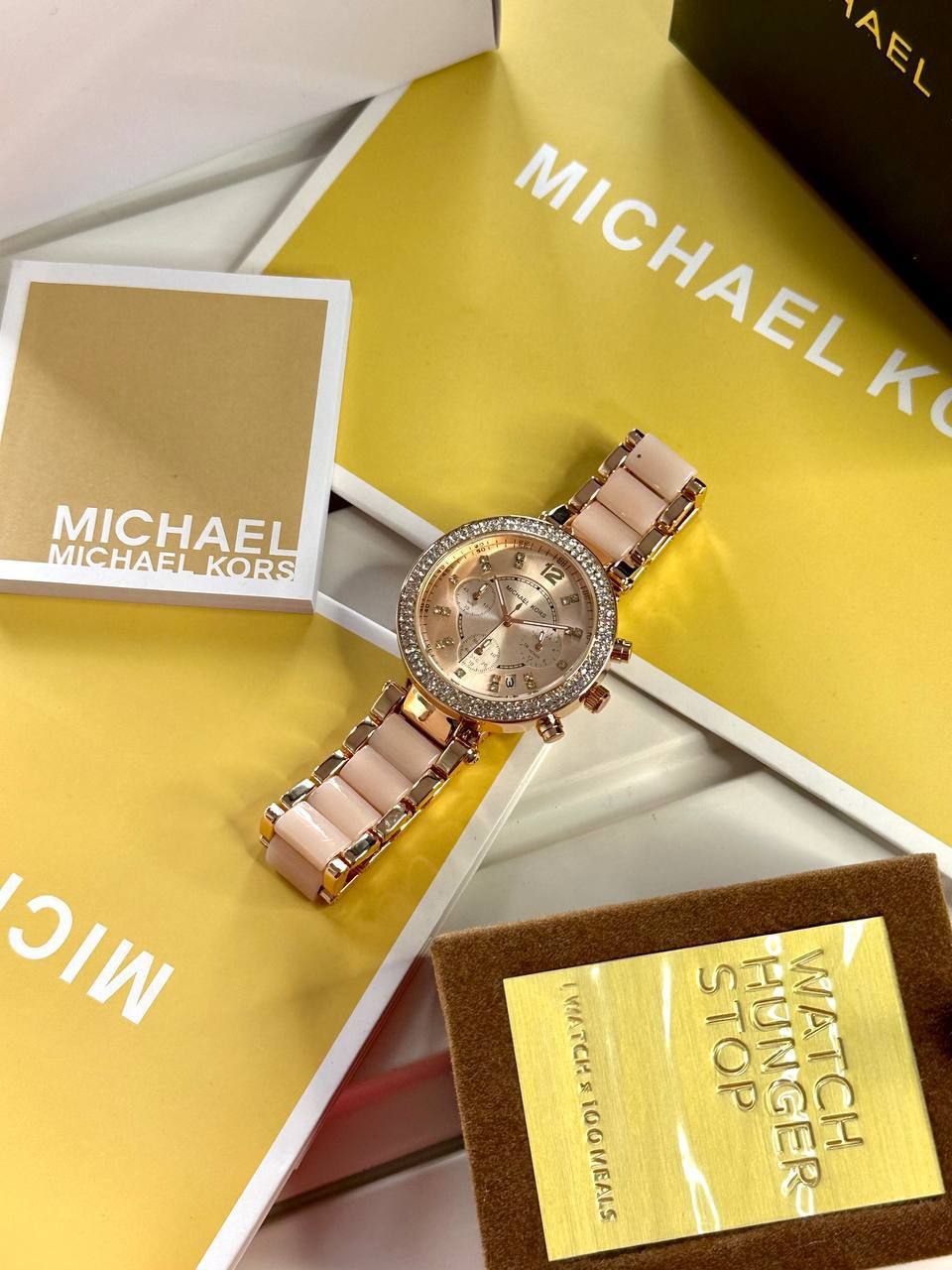 Michael Kors Parker Chronograph Watch MK5896 – Rose Gold & Blush Ceramic