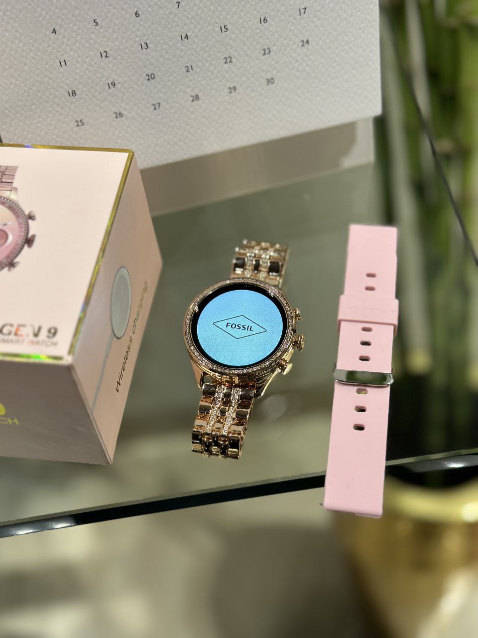 Fossil Gen 9 Smartwatch with Dual Belts, Diamond-Studded Metal, 1.3" HD Display, Bluetooth & Fitness Tracking