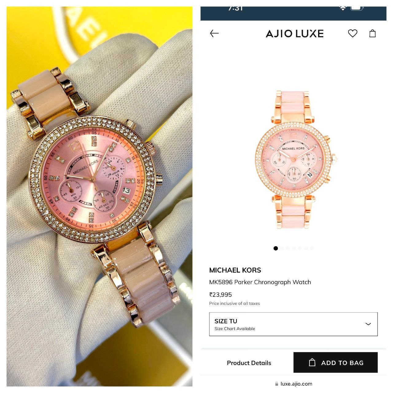 Michael Kors Parker Chronograph Watch MK5896 – Rose Gold & Blush Ceramic