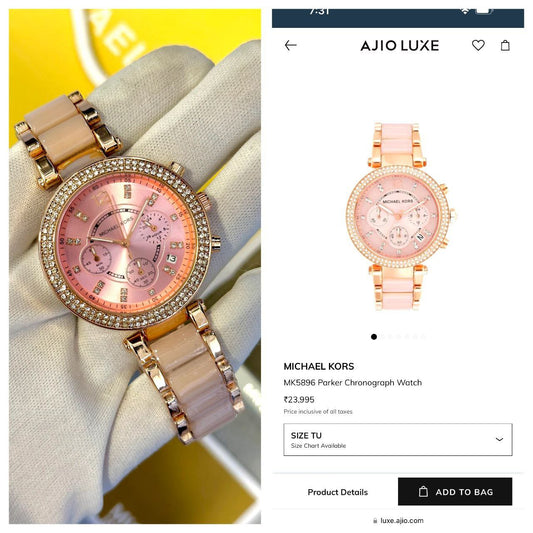 Michael Kors Parker Chronograph Watch MK5896 – Rose Gold & Blush Ceramic