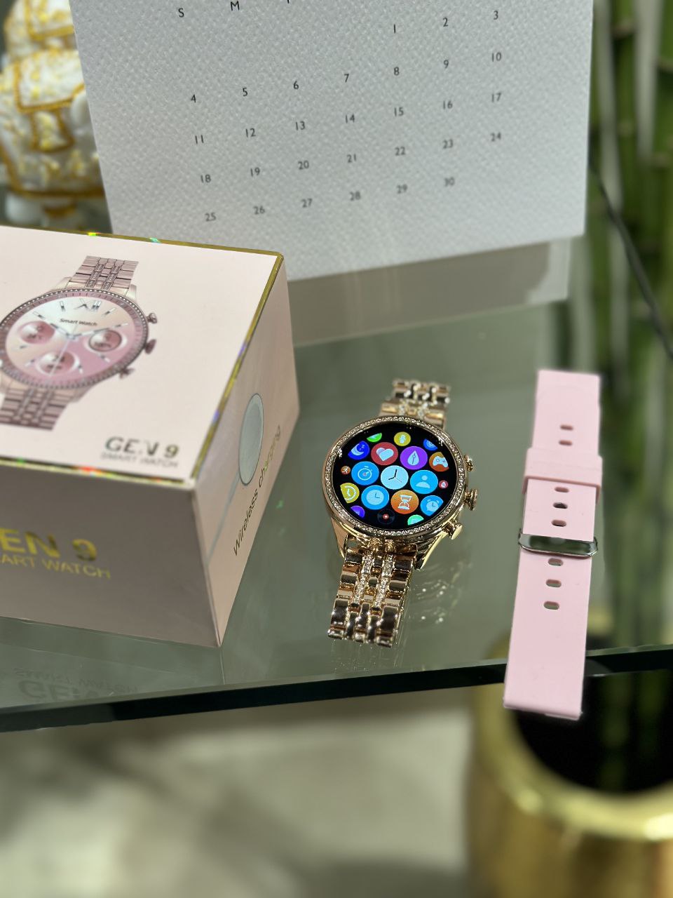 Fossil Gen 9 Smartwatch with Dual Belts, Diamond-Studded Metal, 1.3" HD Display, Bluetooth & Fitness Tracking