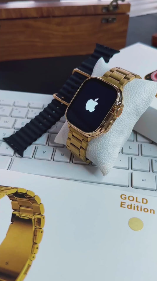 Apple Watch Ultra Golden Edition – 2.05" Retina Display, Bluetooth Calling, Dual Straps